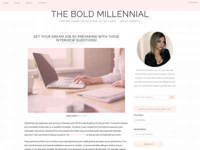 theboldmillennial.com snapshot