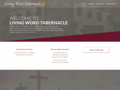 livingwordtabernaclenc.com snapshot