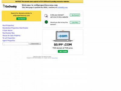 willpropertiescorp.com snapshot