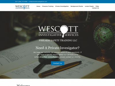 wescottinvestigations.com snapshot