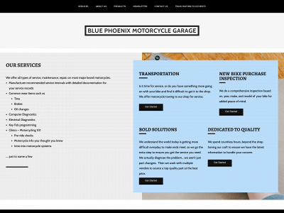 bluephoenixmotorcyclegarage.com snapshot