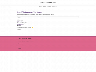 surfandvinetravel.com snapshot