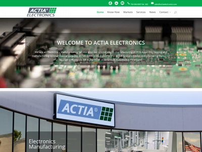 actiaelectronics.com snapshot