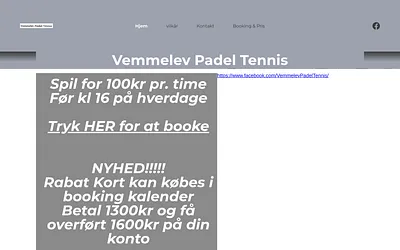 vemmelevpadeltennis.dk snapshot