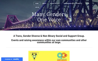 www.manygendersonevoice.org snapshot