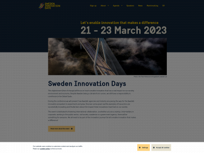 swedeninnovationdays.com snapshot