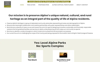 preservealpinesheritage.org snapshot