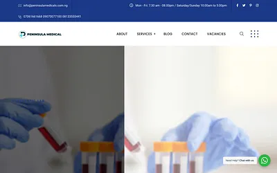 peninsulamedicals.com.ng snapshot