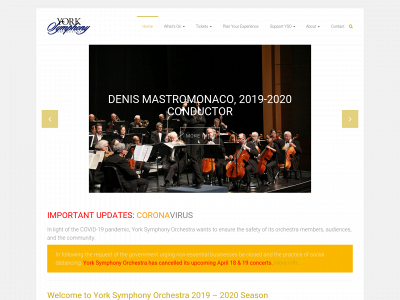 yorksymphony.ca snapshot