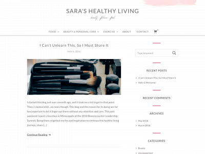 sarashealthyliving.com snapshot