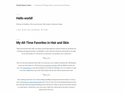 simplyalyssaloraine.com snapshot