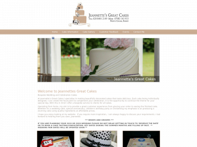 jeannettesgreatcakes.co.uk snapshot