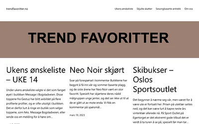 trendfavoritter.no snapshot