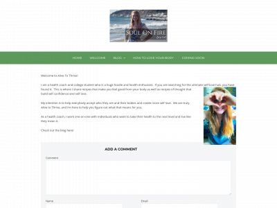 alivetothrivehealth.com snapshot