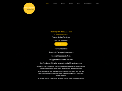 transcriptive.com.au snapshot