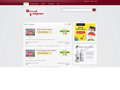 revealcoupons.com snapshot
