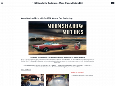 moonshadowmotorsllcmusclecars.com snapshot