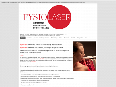 fysiolaser.dk snapshot