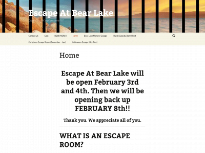 escapeatbearlake.com snapshot