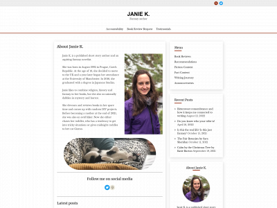 janiekauthor.com snapshot