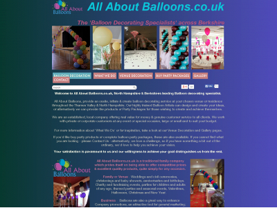 allaboutballoons.co.uk snapshot