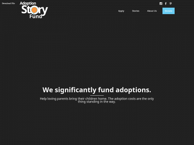 adoptionstoryfund.org snapshot