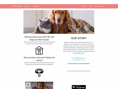 petfound.eu snapshot