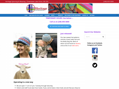 heritagespinning.com snapshot