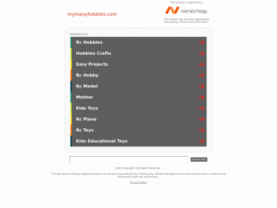 mymanyhobbies.com snapshot