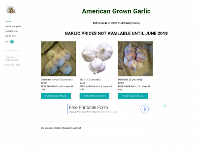 americangrowngarlic.com snapshot