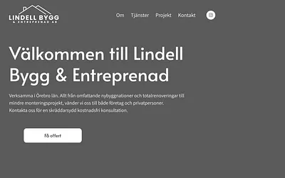 lindellbygg.se snapshot