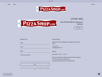 pizzashop.com snapshot