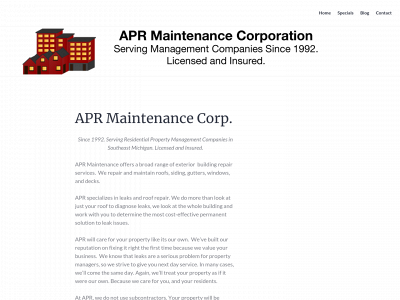 aprmaintenance.com snapshot