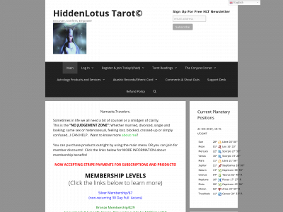 hiddenlotustarot.com snapshot
