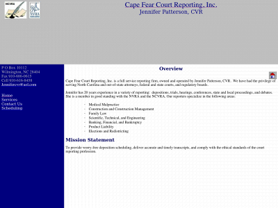 capefearcourtreporting.com snapshot