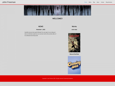 johnfreemanwriter.com snapshot