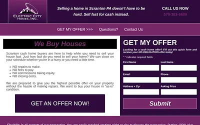 electriccityhomes.com snapshot