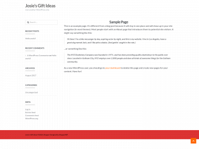 josiesgiftideas.com snapshot