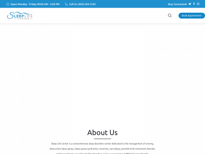 sleeplifecenter.com snapshot