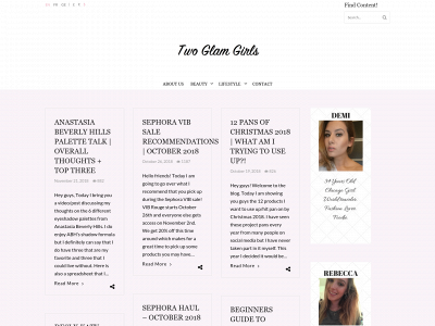 twoglamgirls.com snapshot