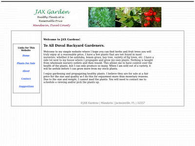 jaxgarden.com snapshot