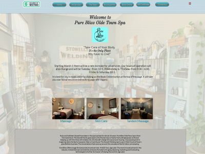 pureblissoldetownspa.com snapshot