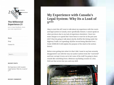 the21millennialexperience.com snapshot