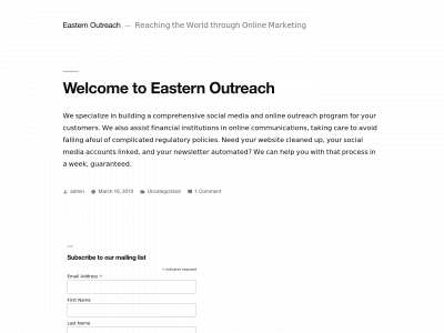 easternoutreach.com snapshot