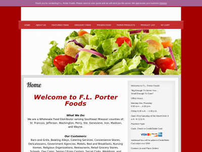 flporterfoods.com snapshot