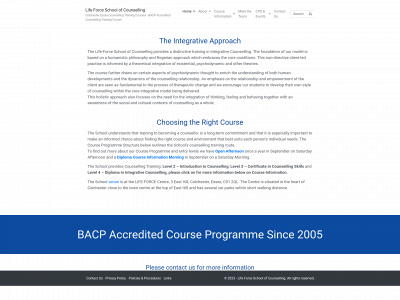 lifeforce-counsellingschool.co.uk snapshot