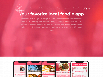 myperfectmeal.app snapshot