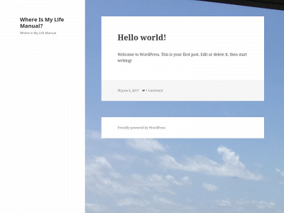whereismylifemanual.com snapshot