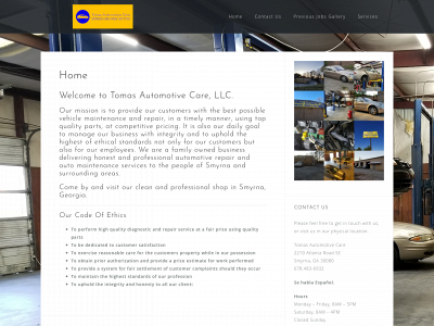 tomasautomotivecare.com snapshot