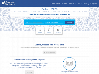 campsandworkshops.com snapshot